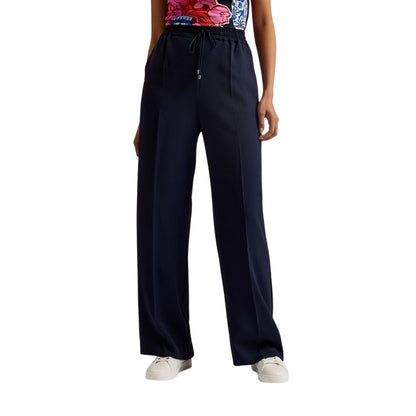Dark Blue - Side - Ted Baker Womens-Ladies Open Hem Joggers