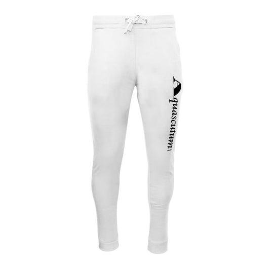 White - Front - Aquascutum Mens Vertical Logo Slim Sweatpants