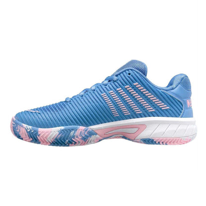 Blue - Side - K-Swiss Girls Hypercourt Express 2 Rubber Tennis Shoes