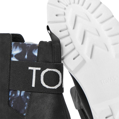 Black - Lifestyle - Toms Womens-Ladies Logo Leather Low Cut Boots