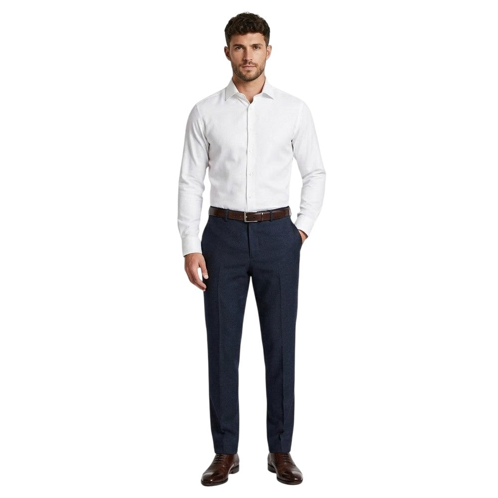 Dark Blue - Back - Hugo Mens Simmons202 Virgin Wool Regular Trousers
