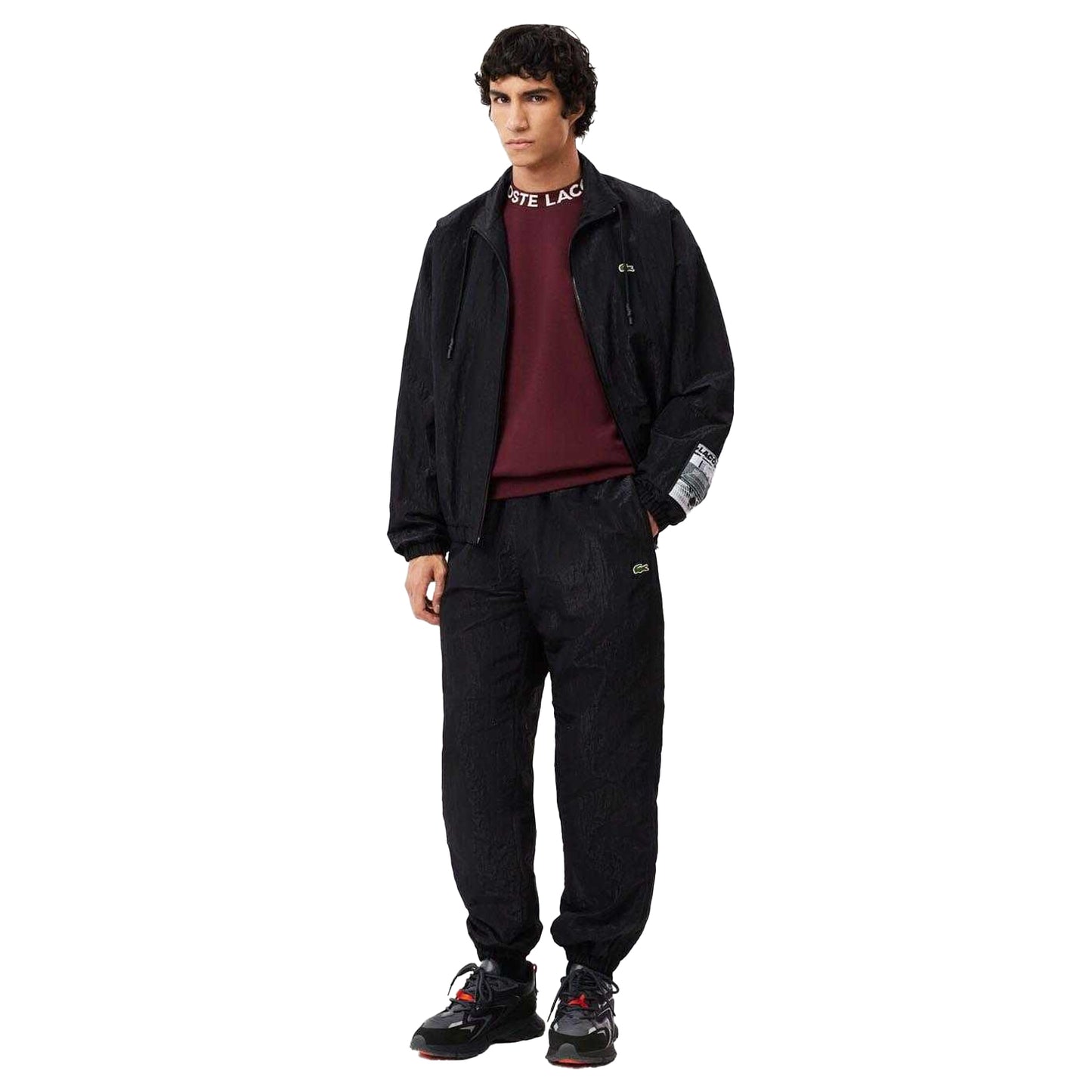 Maroon Red - Lifestyle - Lacoste Mens Logo Crew Neck Sweatshirt