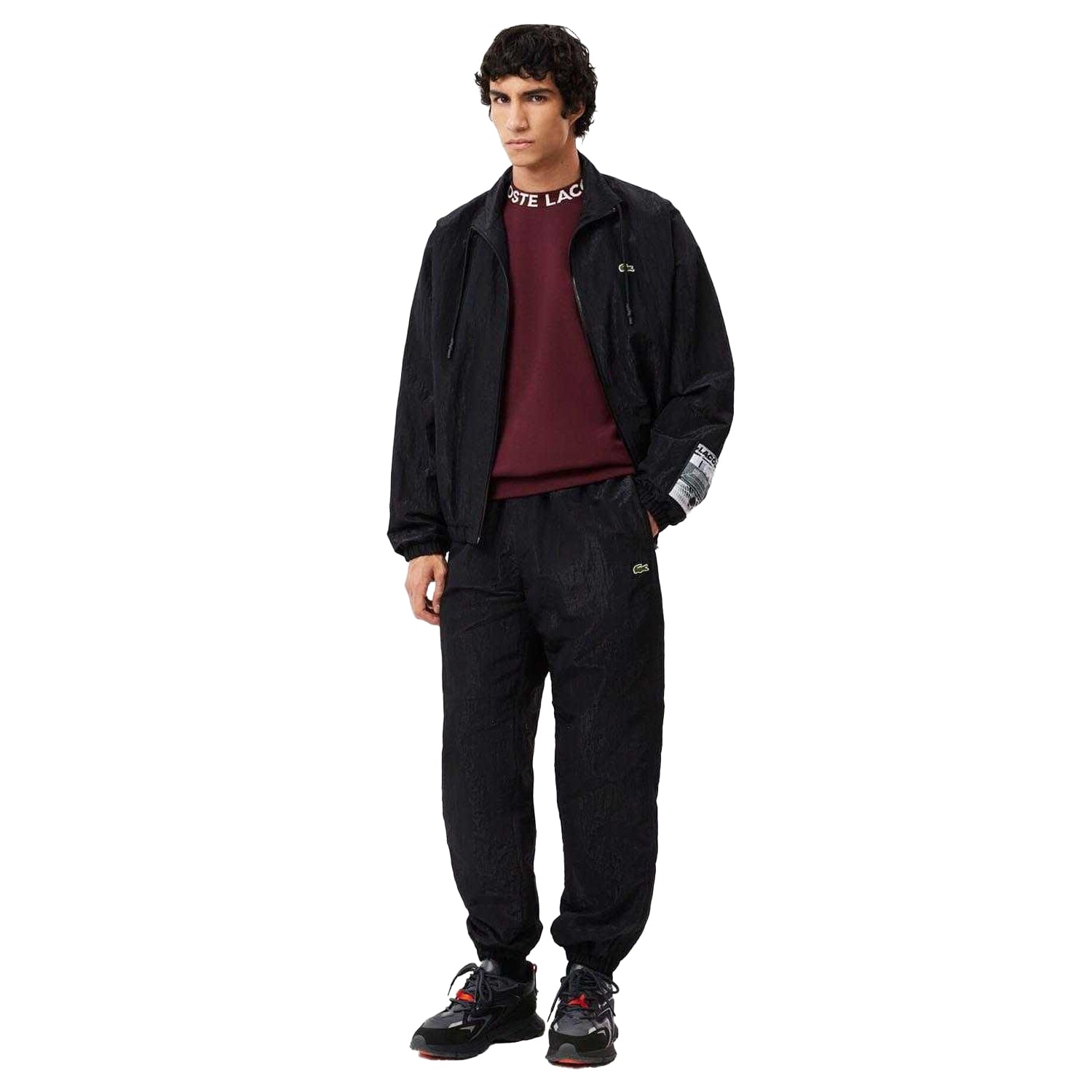 Maroon Red - Lifestyle - Lacoste Mens Logo Crew Neck Sweatshirt