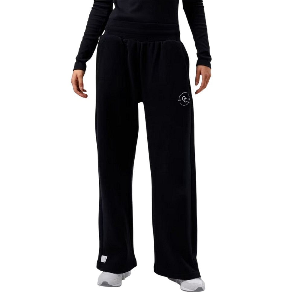 Jet Black - Front - Original Creator Womens-Ladies Joy Wide Leg Joggers