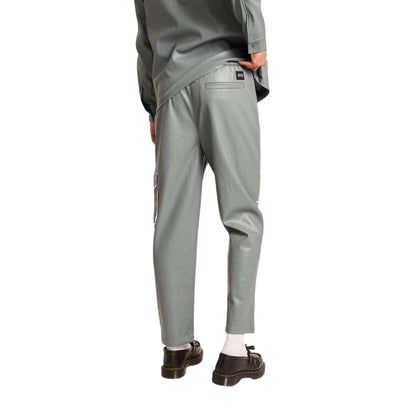 Grey - Back - Native Youth Mens Faux Leather Trousers