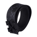 Black-Grey - Back - Off White Mens Monogram Leather Belt