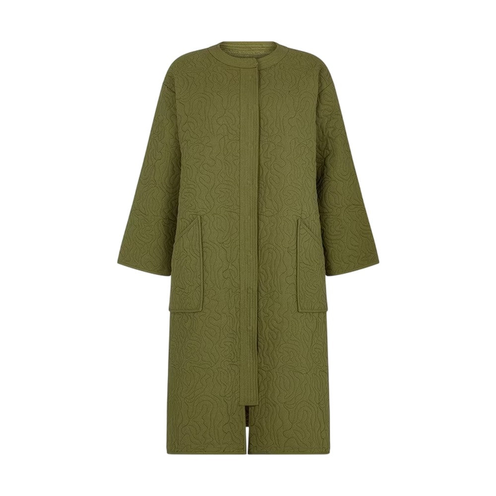 Khaki Green - Front - Raffya Womens-Ladies Heidi Quilted Trench Coat