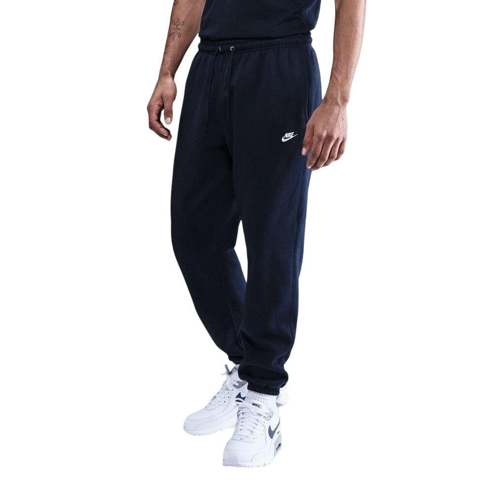 Solid Navy-Solid White - Front - Nike Mens Club Fleece Joggers