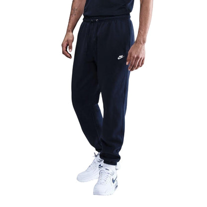 Solid Navy-Solid White - Front - Nike Mens Club Fleece Joggers