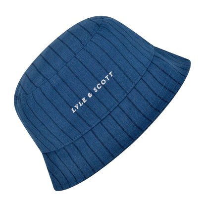 Navy - Back - Lyle & Scott Pin Stripes Bucket Hat