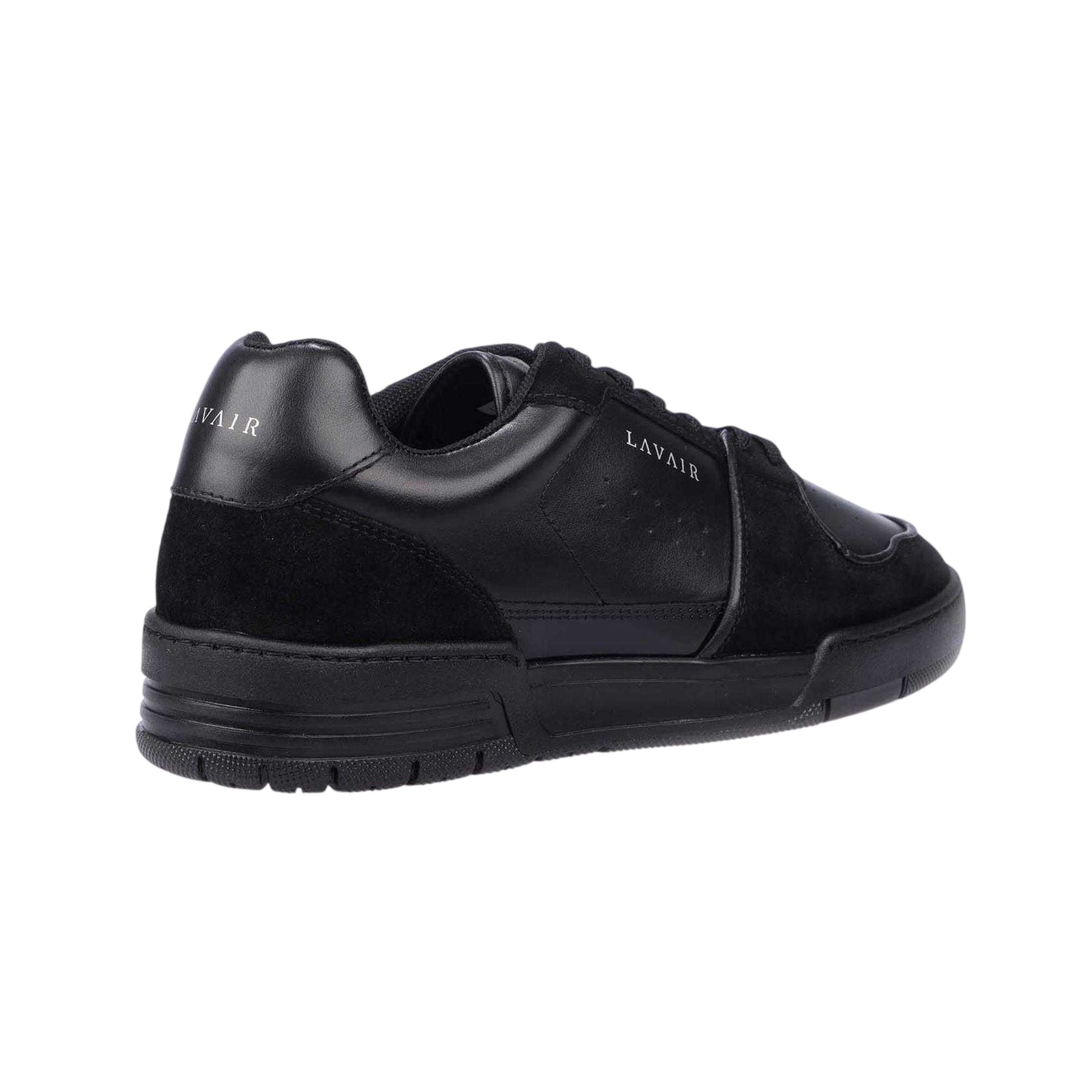 Black - Back - Lavair Mens Vadum Nappa Leather Trainers
