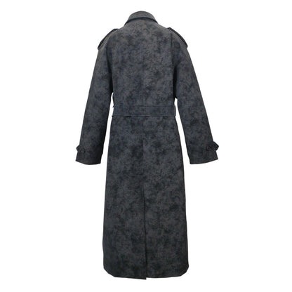 Black - Back - Biba Womens-Ladies Faux Leather Trench Coat
