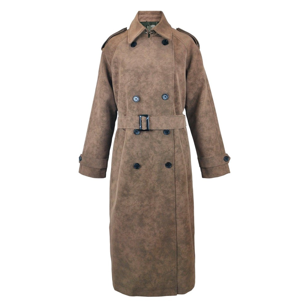 Chocolate - Front - Biba Womens-Ladies Faux Leather Trench Coat