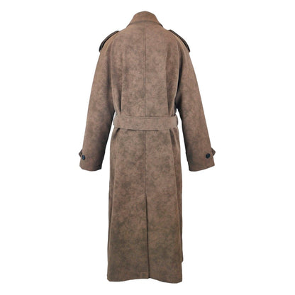 Chocolate - Back - Biba Womens-Ladies Faux Leather Trench Coat
