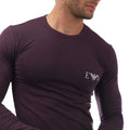 Purple - Side - Emporio Armani Mens Slim Long-Sleeved T-Shirt