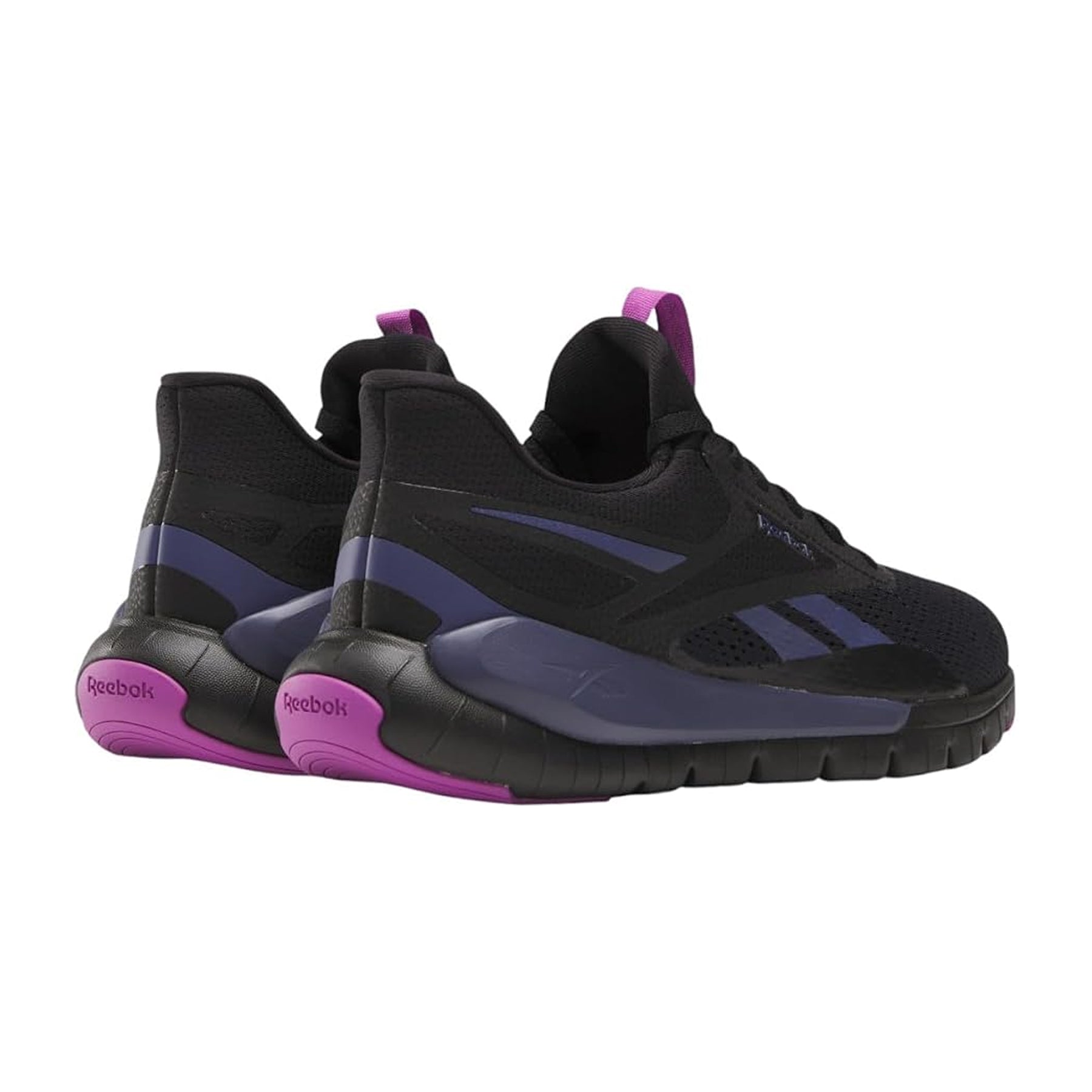 Black-Purple - Back - Reebok Mens Flex Trainers
