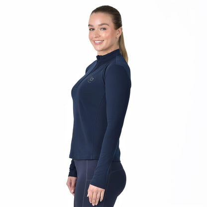 Navy - Side - Dublin Womens-Ladies Brushed Long-Sleeved Base Layer Top