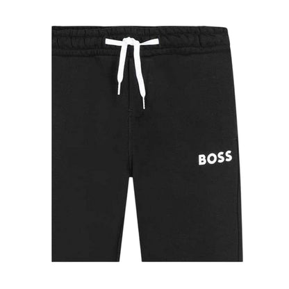 Black - Side - Boss Childrens-Kids Logo Joggers