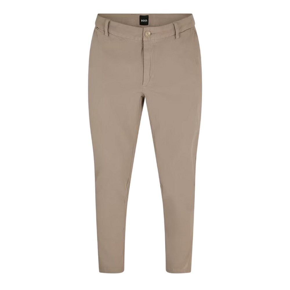Beige - Front - Boss Mens H-Kane1 Straight Leg Trousers