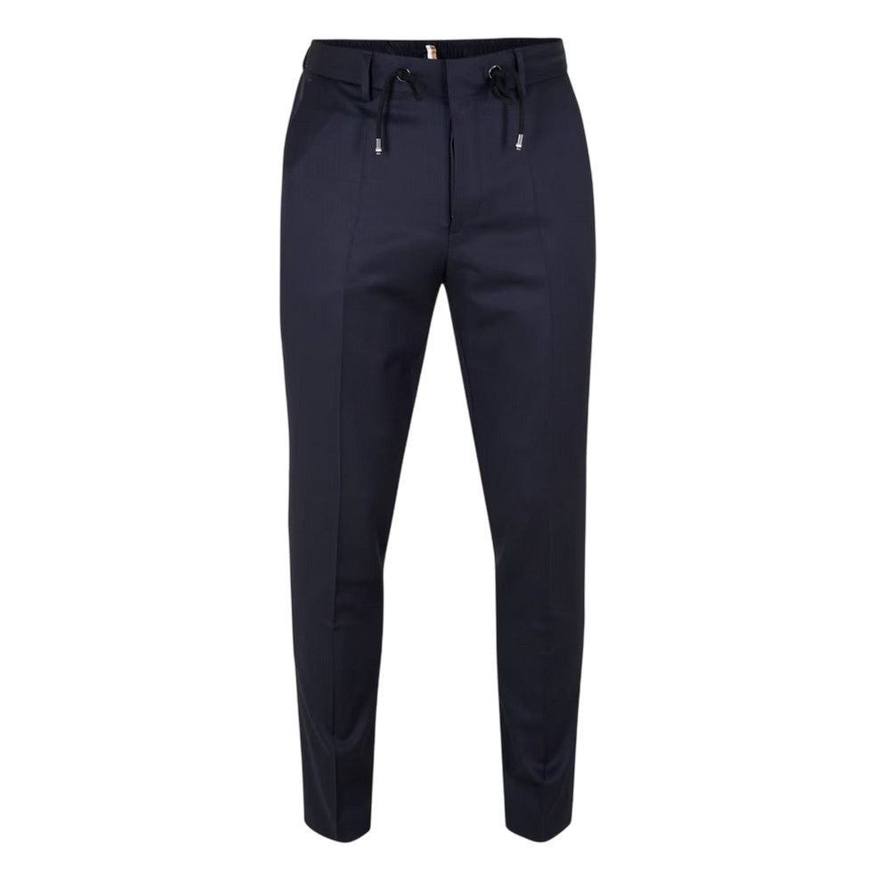 Dark Blue - Front - Boss Mens H-Genius Straight Leg Trousers