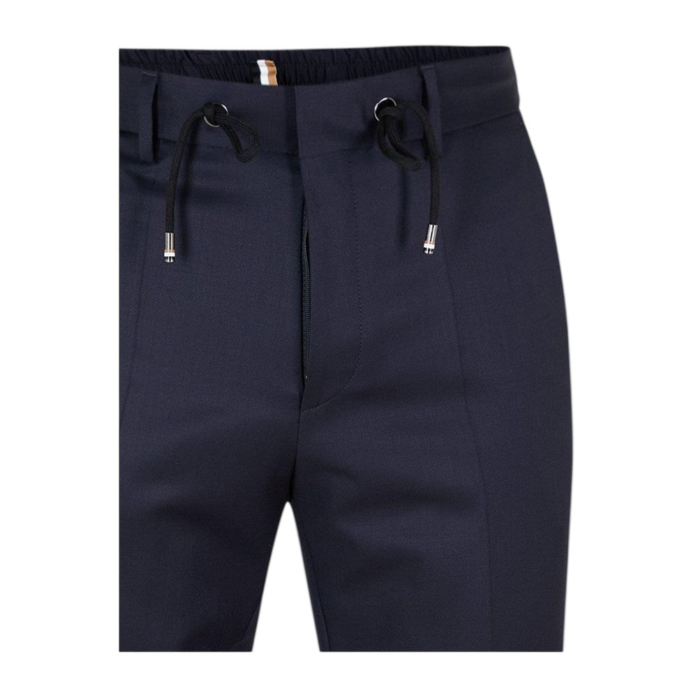 Dark Blue - Side - Boss Mens H-Genius Straight Leg Trousers