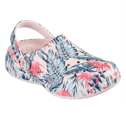 Multicoloured - Pack Shot - Skechers Womens-Ladies Archfitwave Floral Open Toe Clogs