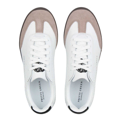 White - Side - Pretty Green Mens Moorgate Leather Trainers