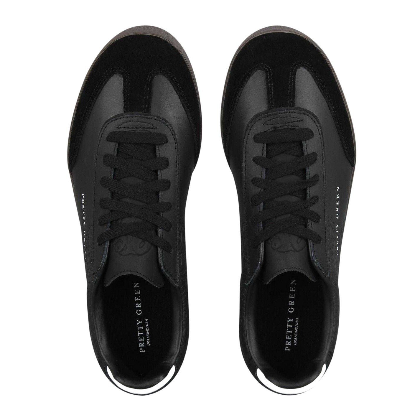 Black - Side - Pretty Green Mens Moorgate Leather Trainers