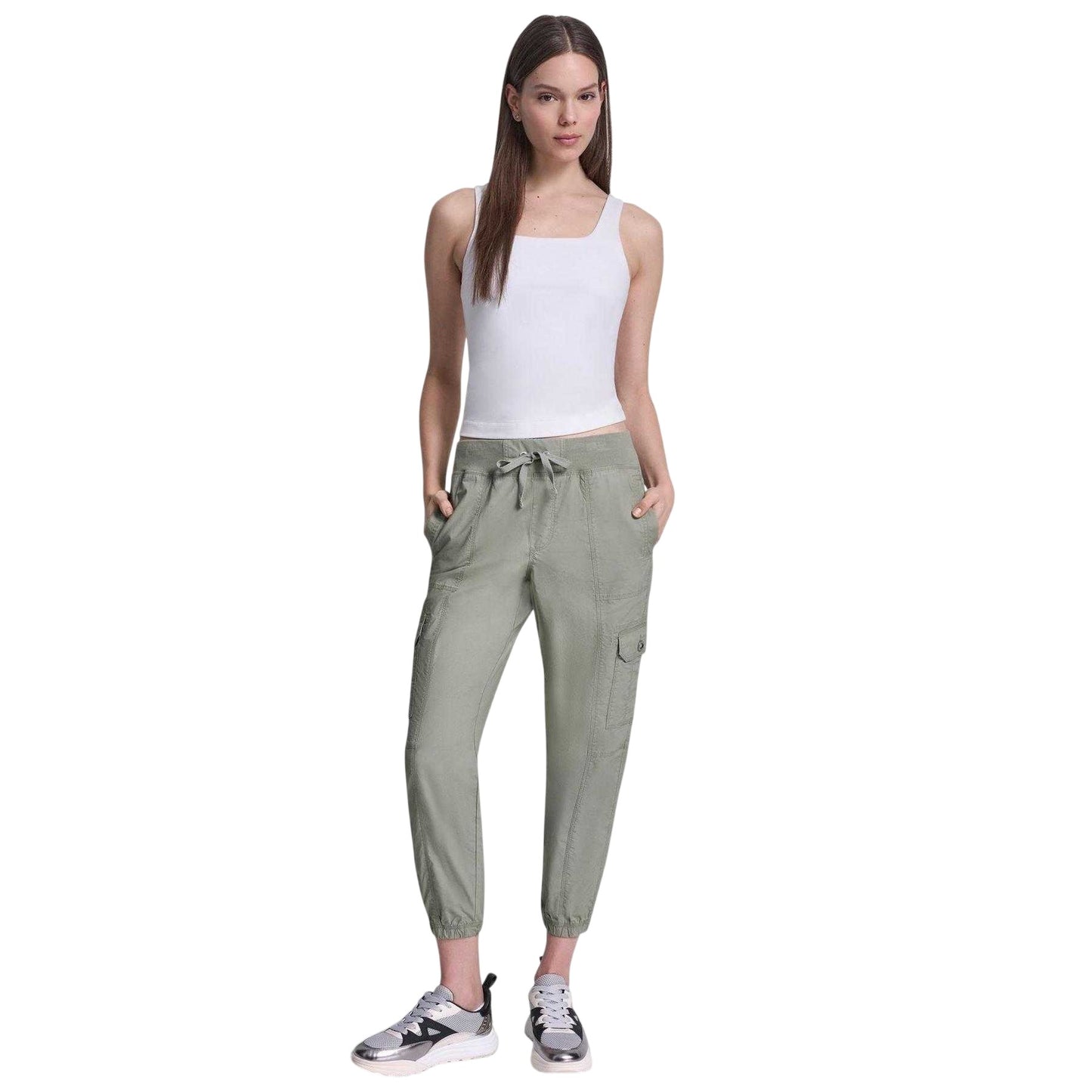 Bayleaf - Side - DKNY Womens-Ladies Drawstring Waist Cargo Jogging Bottoms