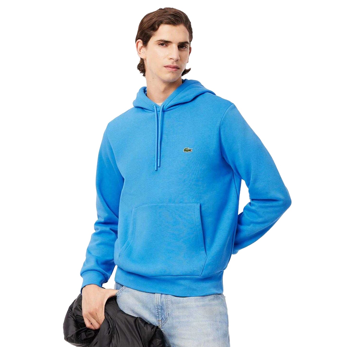 Blue - Side - Lacoste Mens Organic Cotton Hoodie