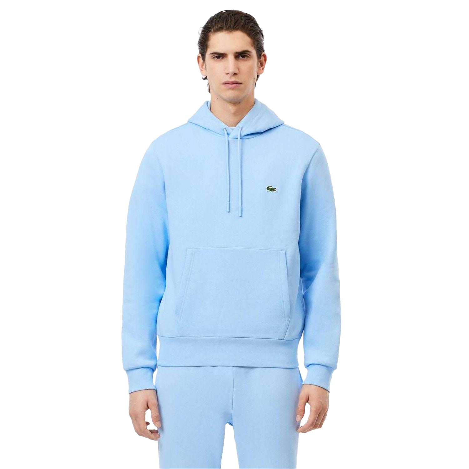 Light Blue - Side - Lacoste Mens Organic Cotton Hoodie