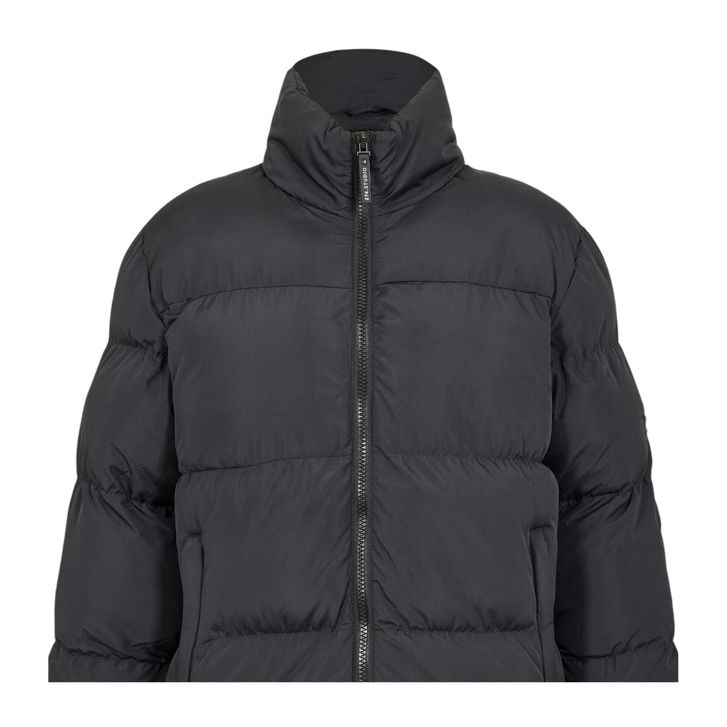 Black - Side - 274 Studio Mens Quilted Zipped Puffer Jacket