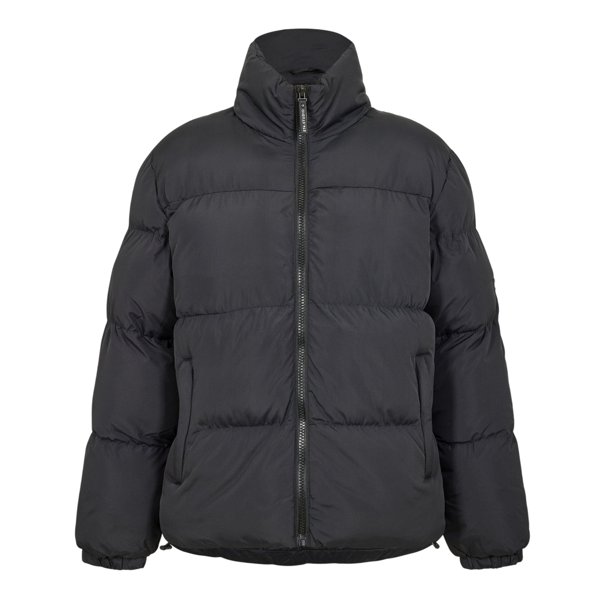 Black - Front - 274 Studio Mens Quilted Zipped Puffer Jacket
