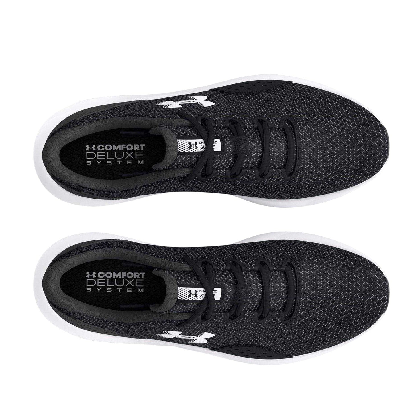 Black-White - Side - Under Armour Mens Ascend Logo Low Cut Shoes