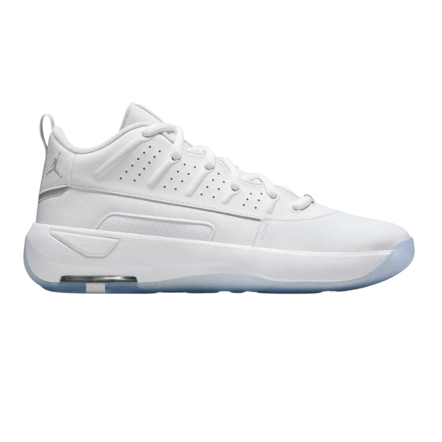 White-Grey - Front - Nike Mens Air Jordan Max Aura 7 Leather Basketball Shoes