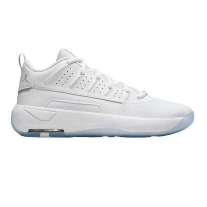 White-Grey - Front - Nike Mens Air Jordan Max Aura 7 Leather Basketball Shoes