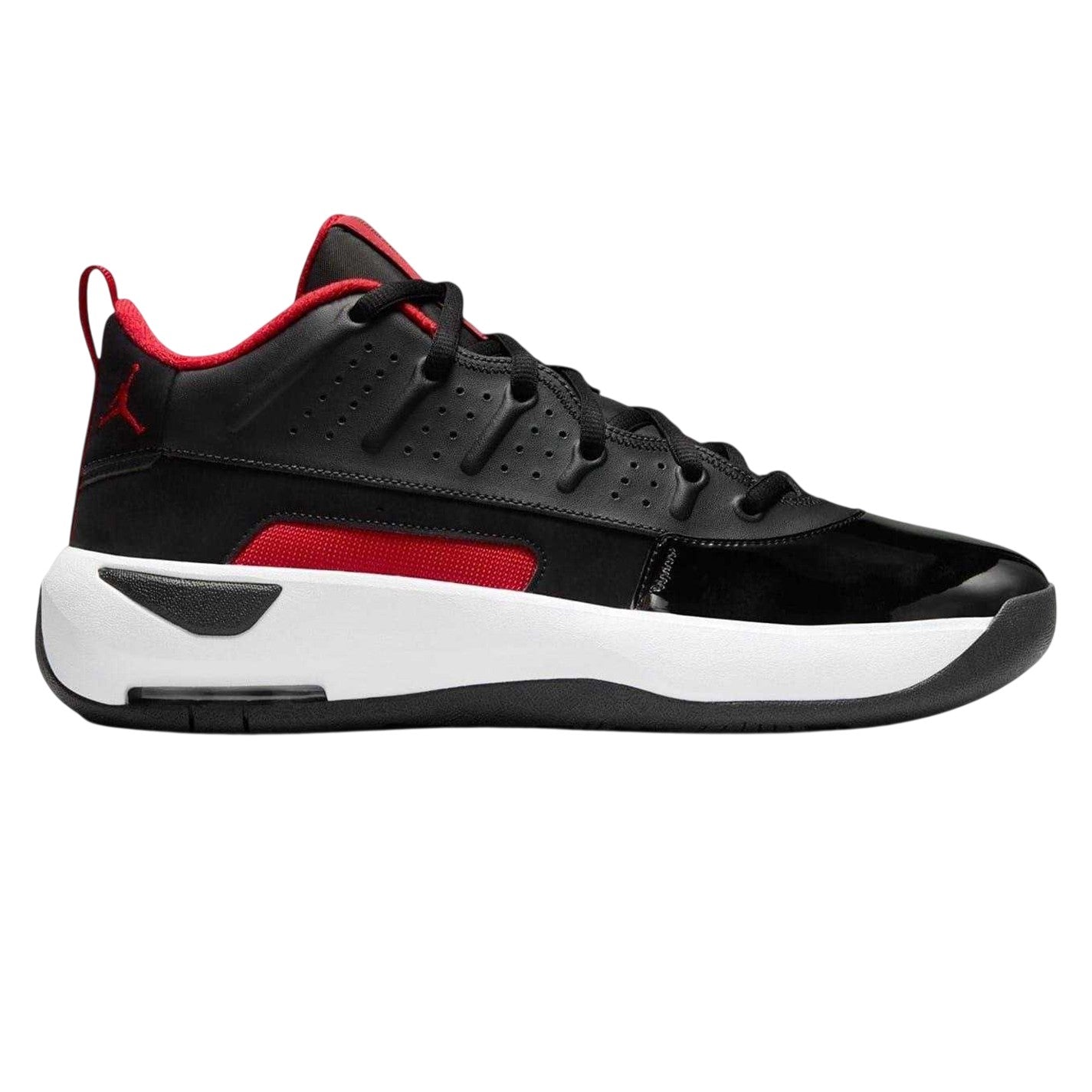 Black-Red - Front - Nike Mens Air Jordan Max Aura 7 Leather Basketball Shoes