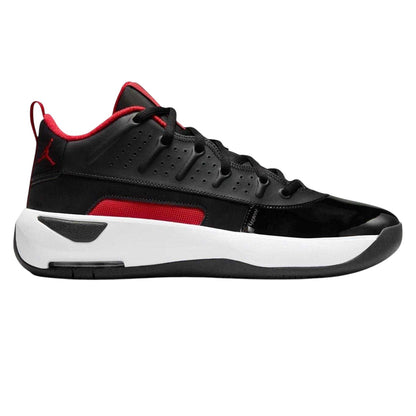 Black-Red - Front - Nike Mens Air Jordan Max Aura 7 Leather Basketball Shoes