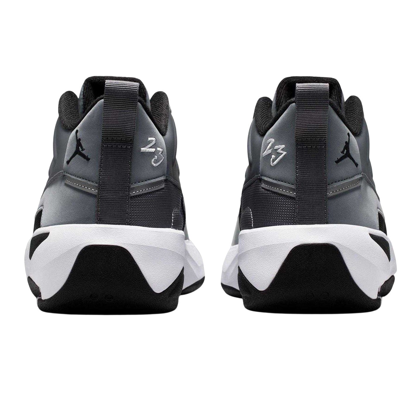 Grey-Black - Back - Nike Mens Air Jordan Max Aura 7 Leather Basketball Shoes
