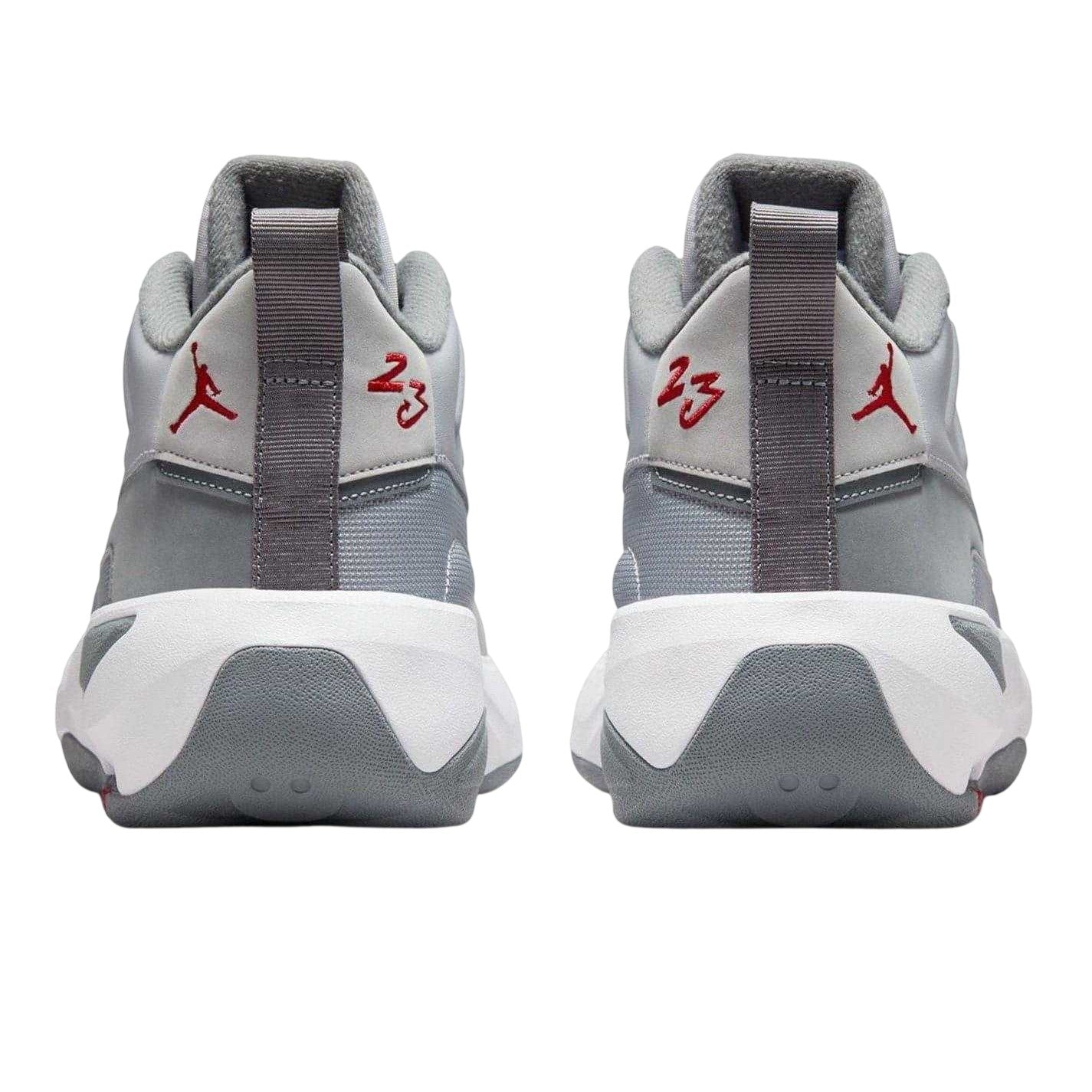 Grey-Red - Back - Nike Mens Air Jordan Max Aura 7 Leather Basketball Shoes