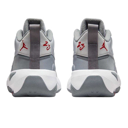 Grey-Red - Back - Nike Mens Air Jordan Max Aura 7 Leather Basketball Shoes