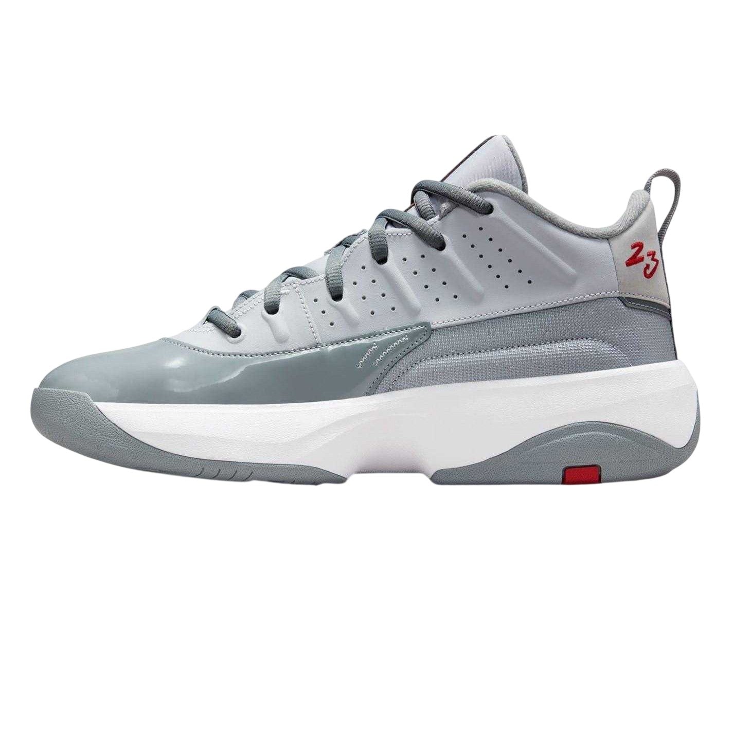 Grey-Red - Lifestyle - Nike Mens Air Jordan Max Aura 7 Leather Basketball Shoes