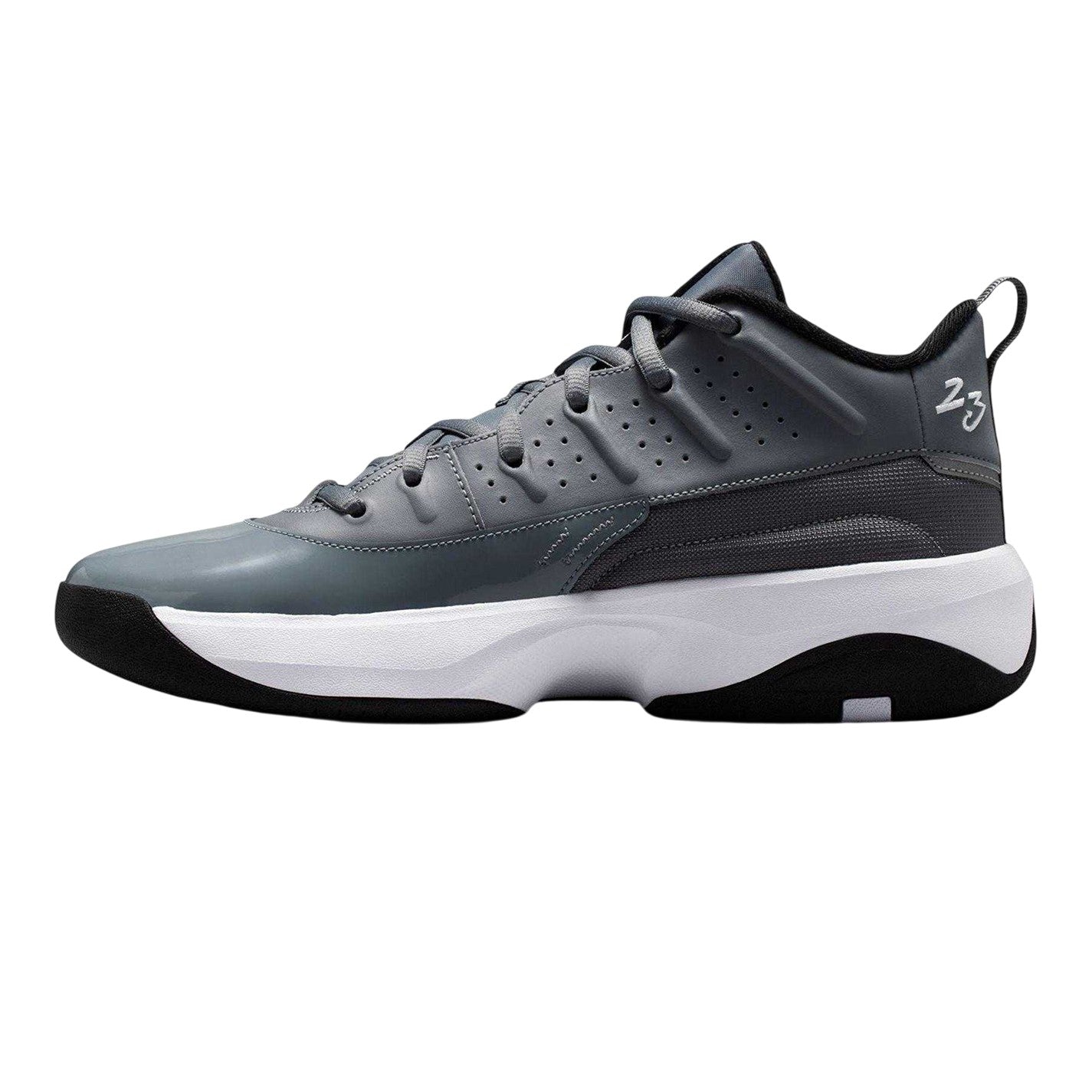 Grey-Black - Lifestyle - Nike Mens Air Jordan Max Aura 7 Leather Basketball Shoes