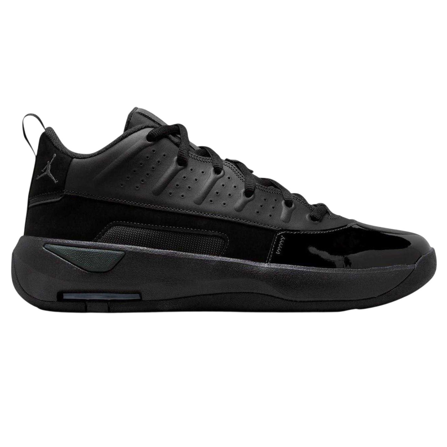 Black-Grey - Front - Nike Mens Air Jordan Max Aura 7 Leather Basketball Shoes