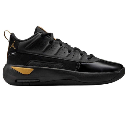Black-Gold - Front - Nike Mens Air Jordan Max Aura 7 Leather Basketball Shoes
