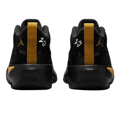 Black-Gold - Back - Nike Mens Air Jordan Max Aura 7 Leather Basketball Shoes
