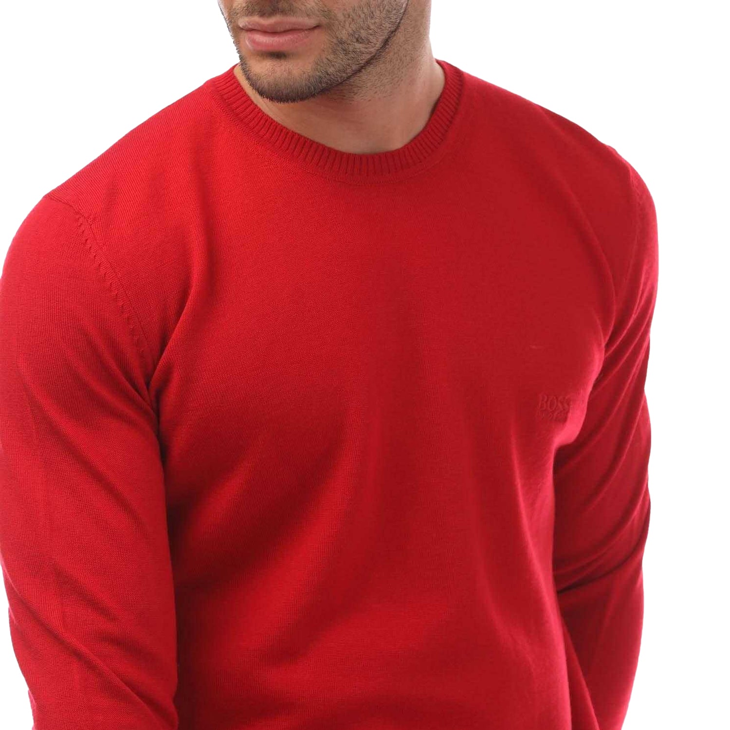 Red - Side - Boss Mens Bagritte-E Sweater Top