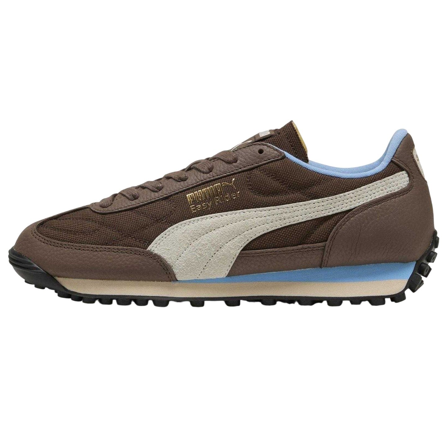 Brown-Blue - Back - Puma Womens-Ladies Easy Rider Suede Trainers