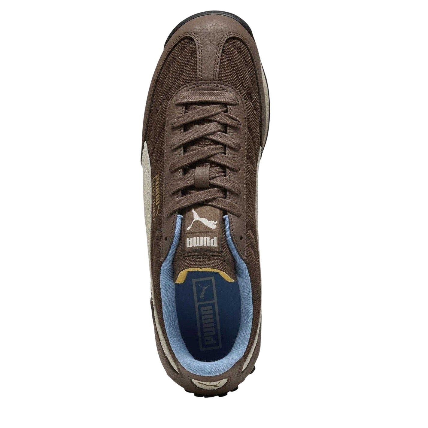 Brown-Blue - Side - Puma Womens-Ladies Easy Rider Suede Trainers