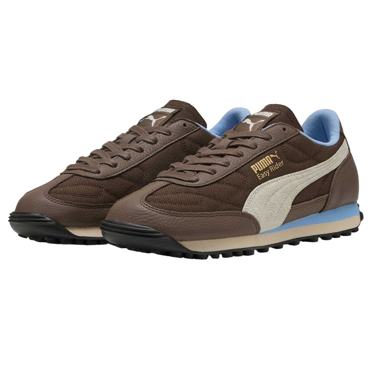 Brown-Blue - Lifestyle - Puma Womens-Ladies Easy Rider Suede Trainers